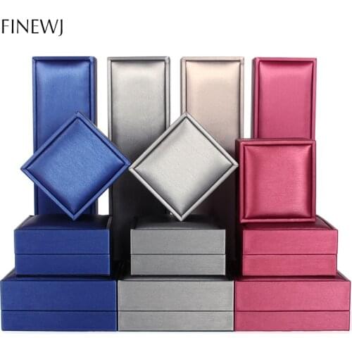 Brushed PU Leather Jewelry Gift Box Ring Earrings Pendant Necklace Organizer Bangle Bracelet Accessories Storage Packaging Case