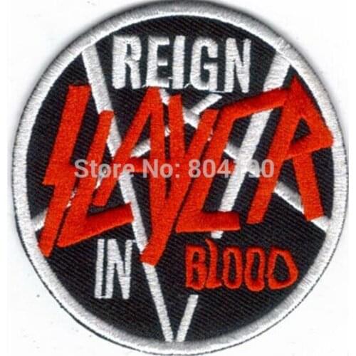 2.8" REIGN IN BLOOD Music Band Iron On/Sew On Patch Tshirt TRANSFER MOTIF APPLIQUE Rock Punk Badge Wholesale