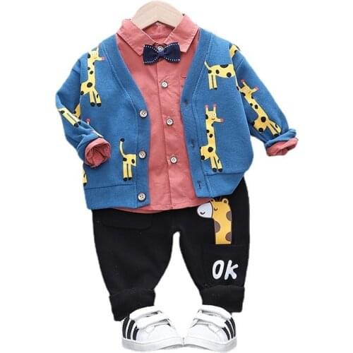 New Spring Autumn Baby Boys Girls Clothes Suit Children Casual Jacket Shirt Pants 3Pcs/Set Toddler Active Costume Kids Tracksuit