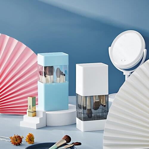 Two-in-one Makeup Brush Storage Box Container Make Up organizer For Storing And Drying Makeup Brush Travel Portable Storage Tool