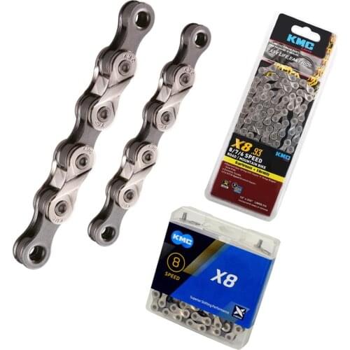 Original KMC X8.93 8 Speed for Trekking 116 Links Half Nickel Plated 8S Chain + Missing Link