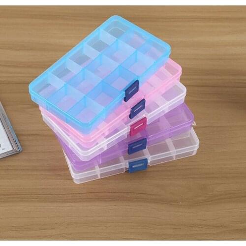 Plastic Storage Box Jewelry Bead Screw Organizer Container 15/24/36 Compartments Jewelry Organizers Box
