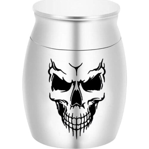 Skull Face Cremation Urns Ashes Holder Human Keepsake Memorial Pet Mini Urn Funeral Urn Pendant Fashion Jewelry