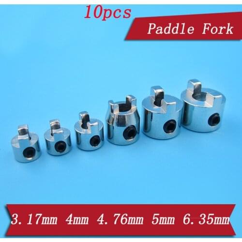 10PCS RC Boat Drive Shaft 3mm 3mm 4mm 4.76mm 5mm 6.35mm Paddle Fork Metal Drive Dog Propeller Shaft Crutch Prop Fix Connector