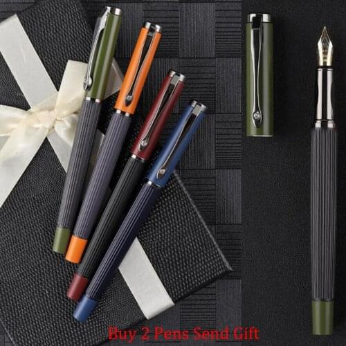 New Arrival Fashion Design Luxury Best Quality Metal Ink Fountain Pen Office Business Men Writing Pen Buy 2 Send Gift