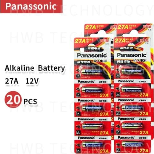 20pcs Panasonic 27A A27 12V Alarm-Remote Dry Alkaline Battery Cells 27AE 27MN High Capacity Car Remote Toys Calculator DoorBe