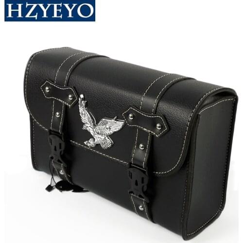 HZYEYO Motorcycle Saddlebag PU Faux Leather Bag Storage Tool Pouch General motorcycle accessories D815 ,free shippping