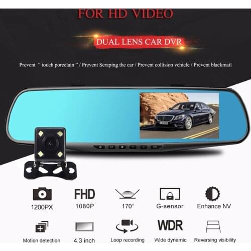 4.3 Inch Rearview Mirror Car Dvr Camera Hd 1080P Car Mirror Video Recorder with Rear View Camera Car Screen Mirror Dash Camera