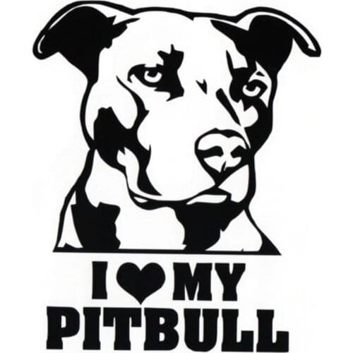 13CM*15.5CM I LOVE MY PITBULL Vinyl Decal Sticker Car Motorcycle Car Styling C8-0006