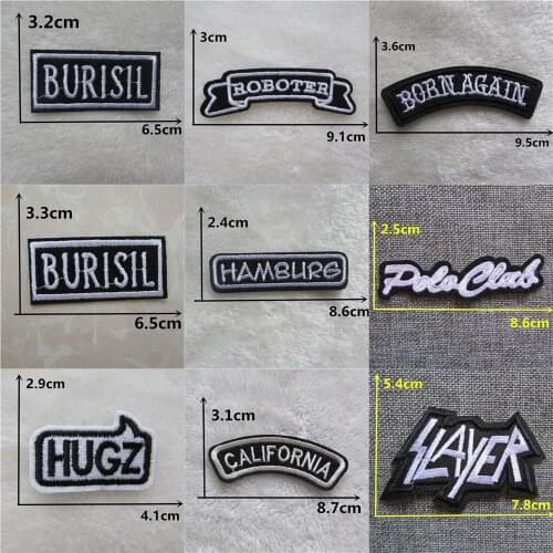 High quality Fashion style hot melt adhesive applique embroidery patches stripes DIY clothing accessory thermo-stickers Badges