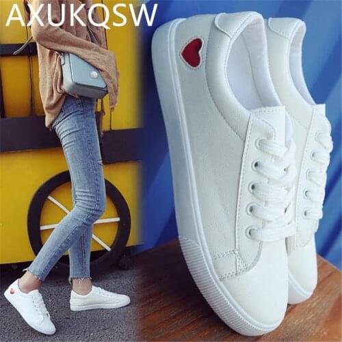Womens Casual Flat Heart Lace-up With Fashion Skate Shoes Ladies Breathable Lovely Designer White Sports Shoes 39 Womens Shoes