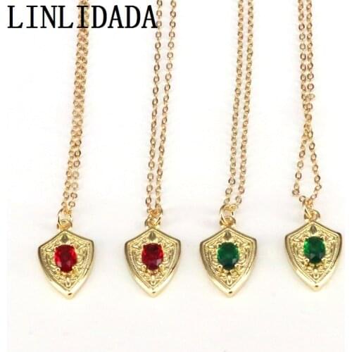 10Pcs Cubic Zirconia Pendant Gold Color Chain CZ Necklace for Women Charm Fine Jewelry Gifts