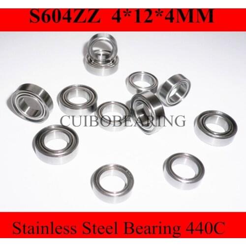 100PCS Stainless Steel Ball Bearings S604ZZ Bearings 4x12x4mm DDR-1240ZZ