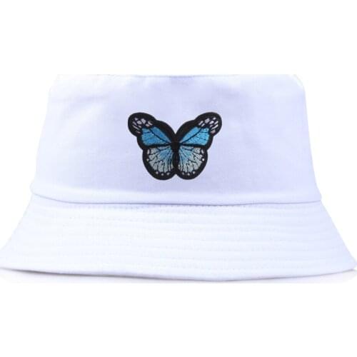 2021 Brand Butterfly Embroidery Hat Men and Women Fisherman Hat Simple Casual Student Basin Hat Sunscreen Sun Hat Bucket Hats