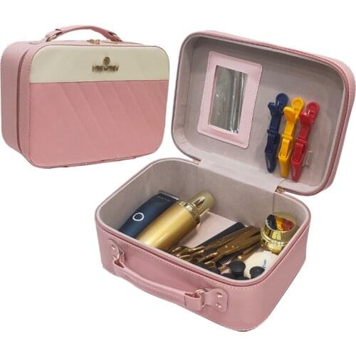 2021 New Hair Salon Barber Scissors Bag High Capacity Travel Out Waterproof PU Leather Haircut Tool Storage Case