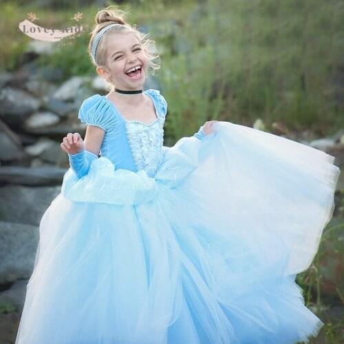 2021 Toddler Baby Girl Princess Dress Puff Sleeve Floral Embroidery Fluffy Tutu Ball Gown Wedding Girl Dress Tulle Clothes
