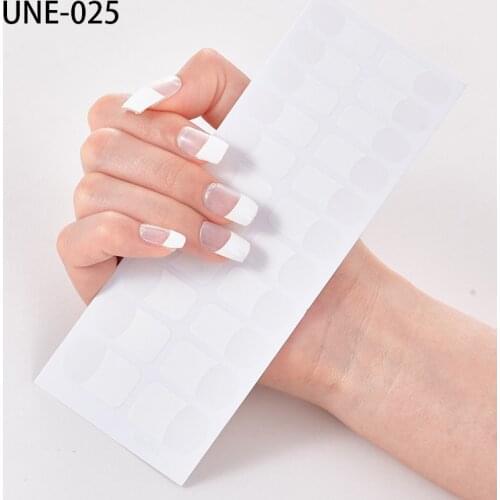 22tips New Year Nail Art Decoration Sticker DIY Manicure French Shiny Sequins Nail Polish Strips Wraps Accessories Wholesale