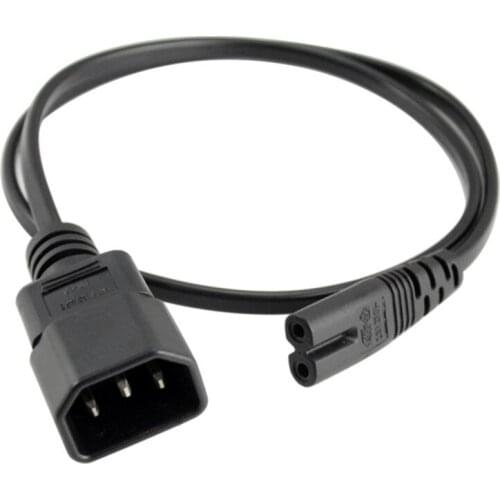 3.3FT IEC 3P Plug to 2P Kettle Female Power Extension Cable C14-C7 PC to Monitor 1M ,1 pcs