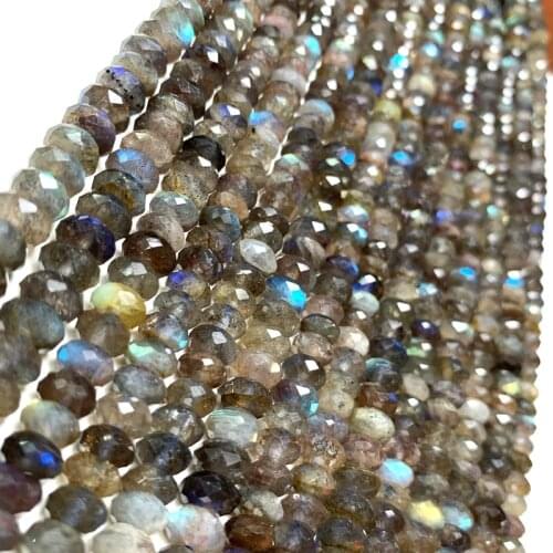 3*5/4*6mm genuine labradorite beads high quality rondelle abacus handmade faceted jewelry beads Suitable for DIY jewelry making