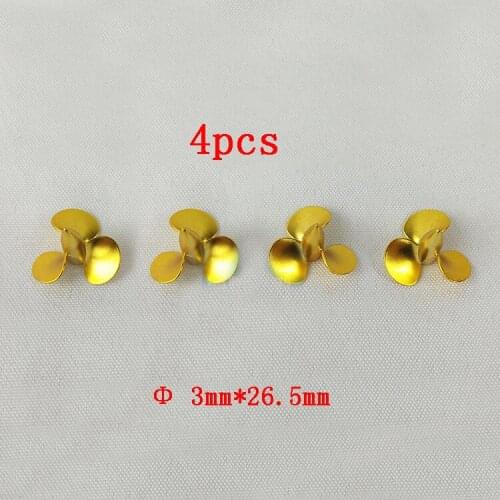 4pcs 1/200 Nagato King Kong Battleship Propeller 3mm Diameter 26.5mm 3-blade Metal Prop Proportional Ship Model Fittings