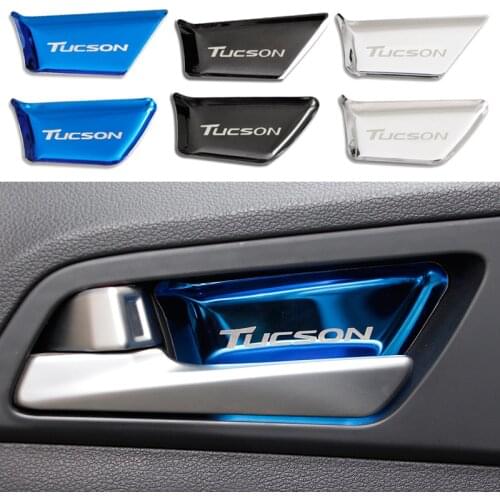 4pcs Car Interior Door Handle Ornament for Hyundai Tucson 2015-2020 Stainless Steel Accessories