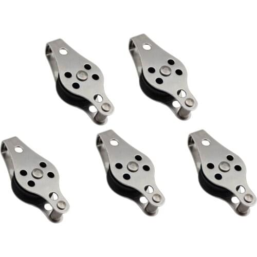 5PCS Stainless Steel Pulley Block 25mm Hanging Wire Towing Wheel Lifting Wire Rope Cable Pulley Roller