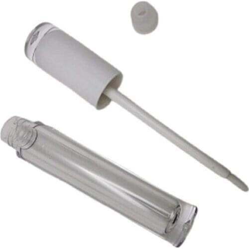 5ml New Arrival Brush Tip Lip Gloss Tube Empty Clear Round Lip Gloss Packaging Container With Wand Lipgloos Tubes 25/50pieces