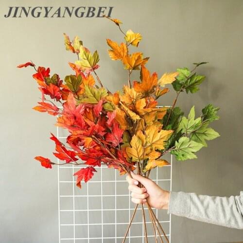 80.5cm Maple Leaf Artificial Flowers Home Decoration Wedding Party Arrange Fake Flores Wall Flower Christmas
