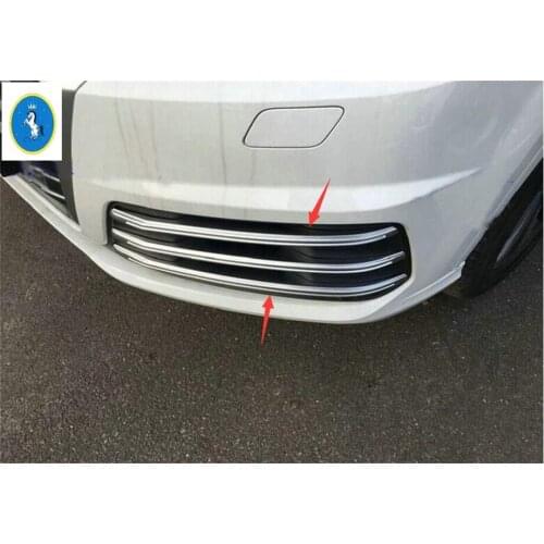 Yimaautotrims Auto Accessory Front Foglight Lamp Fog Lights Decoration Cover Kit Fit For Audi Q7 S-line Sport 2016 2017 2018 ABS