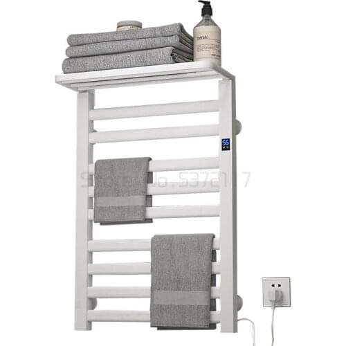 Towel rack household drying rack clothes electric heating towel bar toilet hole free storage rack