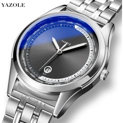 YAZOLE Business Mens Watches Men Luxury Brand Steel Luminous Sports Mens Watches Waterproof Wristwatch Relogio Masculino 2020