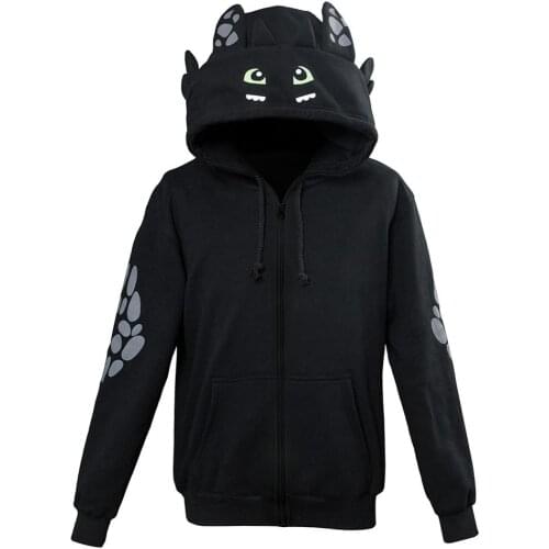 Kids How to Train Your Dragon Toothless Cosplay Zipper Hoodie Sweatshirt Casual Pullover Jackets Coat Hooded Hoodie