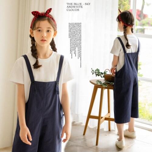 Teens T Shirt Overalls Suit for Girls Summer 2021 Childrens Clothing Set Casual Fashion Two Pieces Girl Clothes 10 12 13 Years