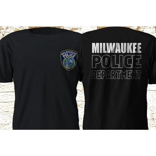 New Milwaukee Police Department Mpd Swat Military Black 100% Cotton Geek Family Top New Men Summer Casuals Shirts Hip Hop Shirt