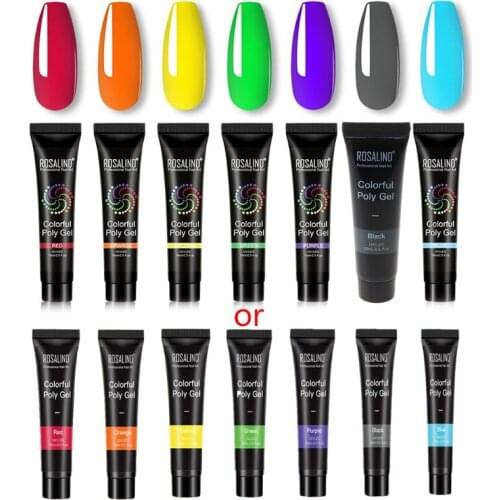 15ml Nail Gel 7 Fashion Colors Quick Builder UV LED Gel Nail Tips Finger Extension Polish Varnish Manicure Kits 27RC