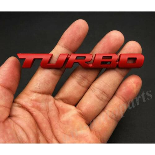 Red Metal Turbo T Car Trunk Rear Tailgate Fender Emblem Badge Decals Sticker