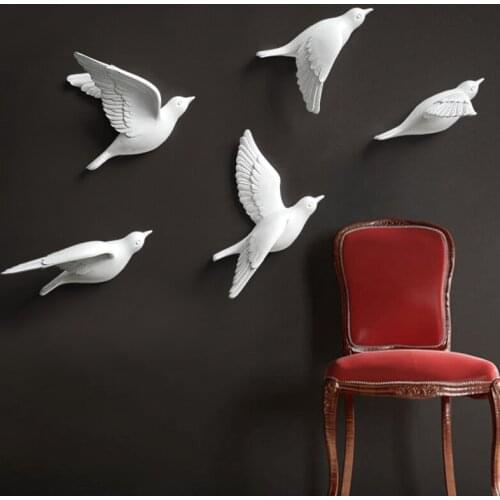 Creative Simulation 3D Stereo Resin Bird Wall Decoration Wall Stickers TV Background Wall Living Room Bedroom Home Decor