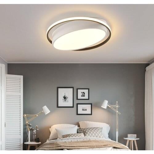 Round Modern Led Ceiling Lights For Living room Bedroom Fixture White or Black Ceiling Lamp 110V 220V