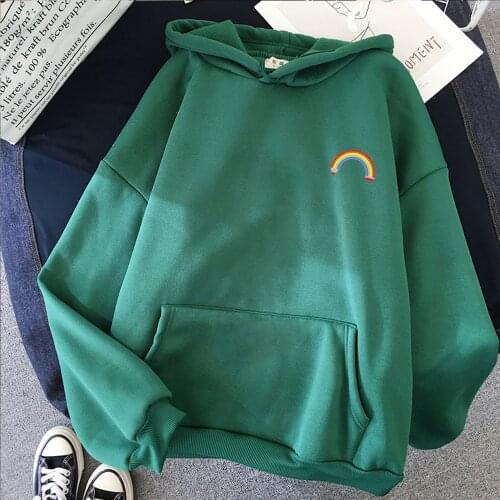 Jacket Punk Clothes Womens Sweatshirt Korean Hoodies Loose Rainbow Hoodies Harajuku Lazy Wind Weird Thin Jacket Hoodie