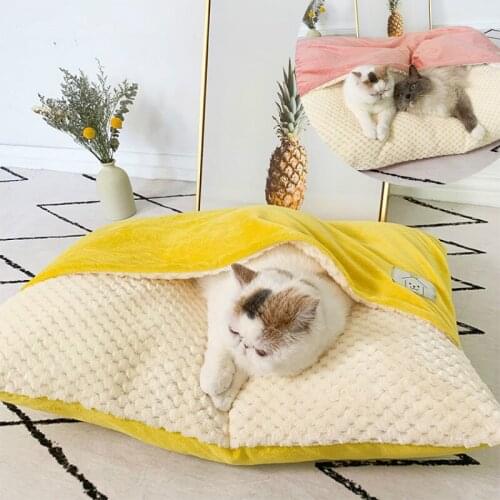 Fashion Pet Cushion Bed Detachable Updated Version Winter Plush Nest Kennel Warm Comfortable Extended Dog Mat Pad Cat Mat