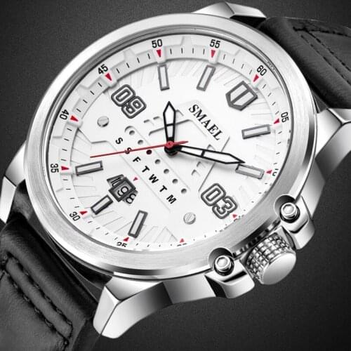 SMAEL Fashion Quartz watch Brand Mens Watches Sport Luxury Chronograph Clock Big Dial WristWatches gold mens watch reloj hombre