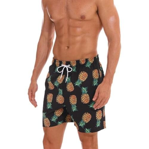 New Pineapple Print Men Swimming Shorts Swimwear Men Swimsuit Sunga Swim Trunks Bathing Suit Wear Surf Briefs Beach Board Shorts