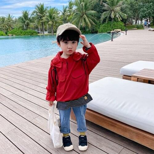 2021 Solid Spring Autumn Boy Coat Overcoat Top Kids Costume Teenage Gift Children Clothes High Quality Plus Size