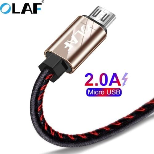 OLAF Micro USB Cable 2A Luxury Leather Fast Charging Mobile Phone Charger Data Cable For Samsung Xiaomi LG Huawei Tablet Android