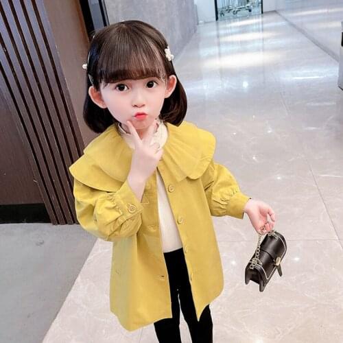 Girls Coat Outerwear Solid Color Coat Girl Casual Style Kids Jacket Spring Autumn Childrens Clothing Girl
