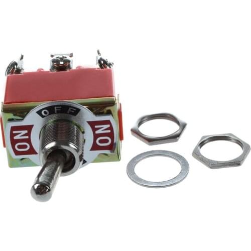 AC 250V 15A Latching 3 Way On-Off-On Single Pole Double Throw Toggle Switch