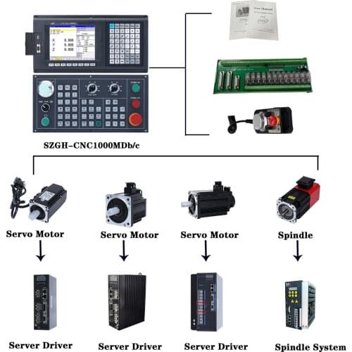 Complete kit 4 Axis CNC Milling and Drilling Controller board total solution system ac servodriver