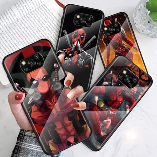 Marvel Deadpool For Xiaomi POCO F3 F2 X3 NFC X2 M2 Pro Tempered Glass Hot New Shell Luxury Cover Phone Case
