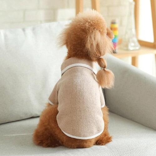 Casual Soft Cat Dog Winter Cardigan Shirt Pet Clothing Pet Shirt Lapel Design for Kitten