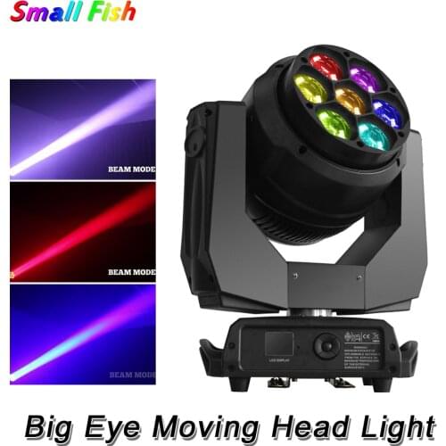 Professional Stage Light LED Zoom Functions 7X40W RGBW 4IN1 Big Eye Moving Head Light DJ Lighting Effect Party Club Beam Lights
